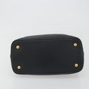 PRADA Hand Bag Vittero Dino Leather 2way Black Gold Auth 195226A-5