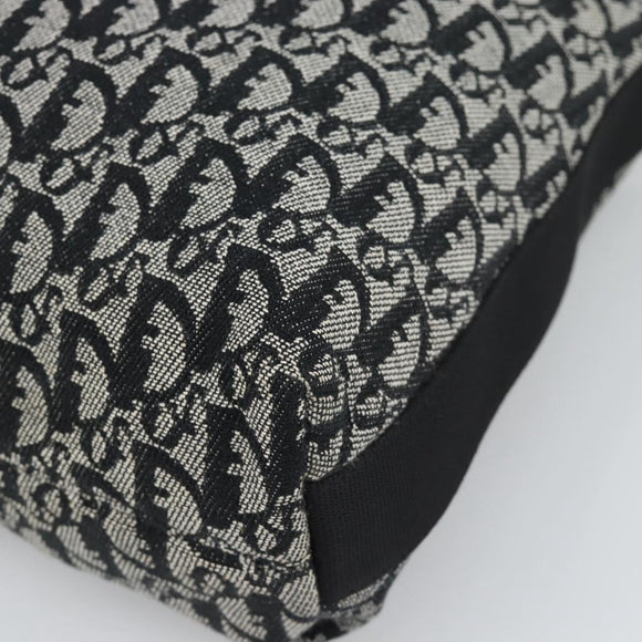 Christian Dior Trotter Canvas Shoulder Bag Black Silver Auth 195229V
