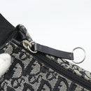 Christian Dior Trotter Canvas Shoulder Bag Black Silver Auth 195229V-10