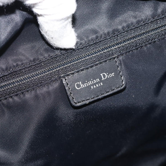 Christian Dior Trotter Canvas Shoulder Bag Black Silver Auth 195229V