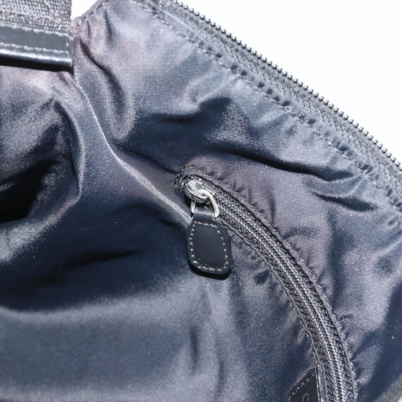 Christian Dior Trotter Canvas Shoulder Bag Black Silver Auth 195229V