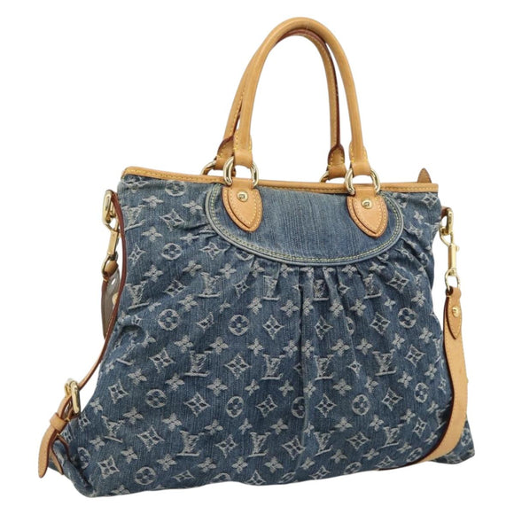 LOUIS VUITTON Monogram Denim Neo Cabby GM Hand Bag 2way Blue M95350 Auth 195232V