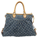 LOUIS VUITTON Monogram Denim Neo Cabby GM Hand Bag 2way Blue M95350 Auth 195232V-13