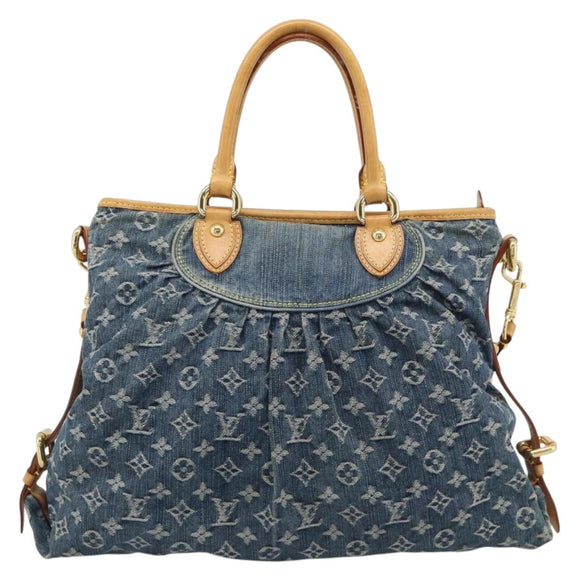 LOUIS VUITTON Monogram Denim Neo Cabby GM Hand Bag 2way Blue M95350 Auth 195232V