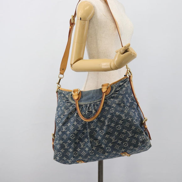 LOUIS VUITTON Monogram Denim Neo Cabby GM Hand Bag 2way Blue M95350 Auth 195232V