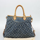 LOUIS VUITTON Monogram Denim Neo Cabby GM Hand Bag 2way Blue M95350 Auth 195232V-12