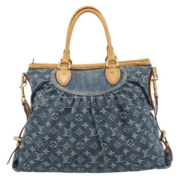 LOUIS VUITTON Monogram Denim Neo Cabby GM Hand Bag 2way Blue M95350 Auth 195232V