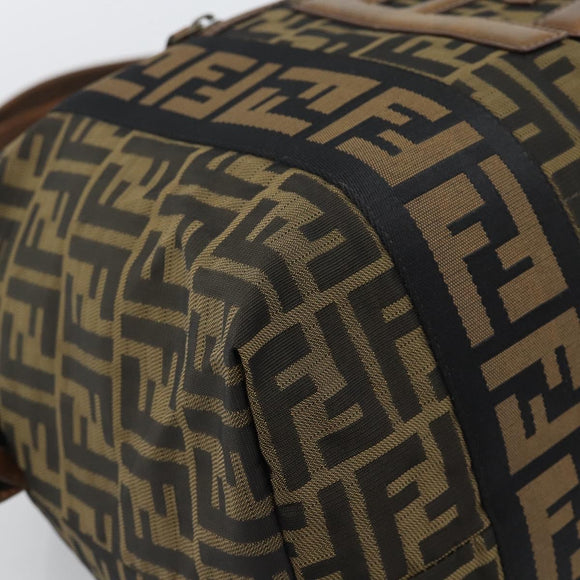 FENDI Zucca Canvas Tote Bag Brown Black Auth 195234A