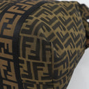 FENDI Zucca Canvas Tote Bag Brown Black Auth 195234A-12