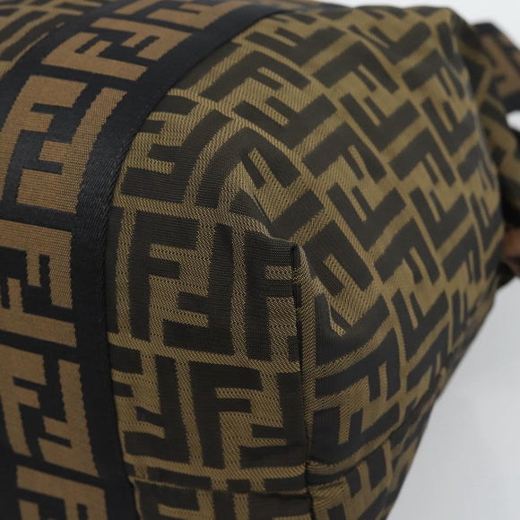 FENDI Zucca Canvas Tote Bag Brown Black Auth 195234A
