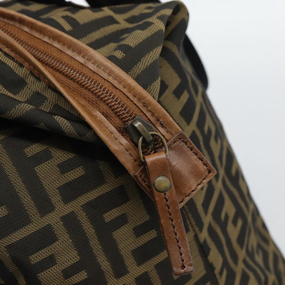 FENDI Zucca Canvas Tote Bag Brown Black Auth 195234A