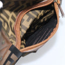 FENDI Zucca Canvas Tote Bag Brown Black Auth 195234A-18