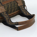 FENDI Zucca Canvas Tote Bag Brown Black Auth 195234A-7