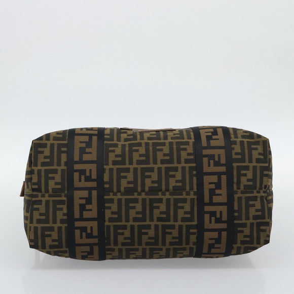 FENDI Zucca Canvas Tote Bag Brown Black Auth 195234A