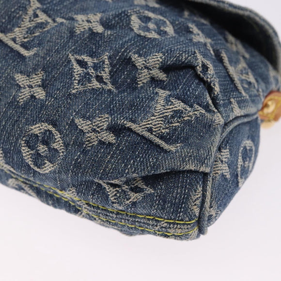 LOUIS VUITTON Monogram Denim Mini Preity Shoulder Bag Blue M95050 Auth 195235SAM