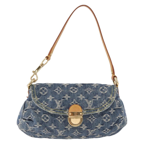 LOUIS VUITTON Monogram Denim Mini Preity Shoulder Bag Blue M95050 Auth 195235SAM