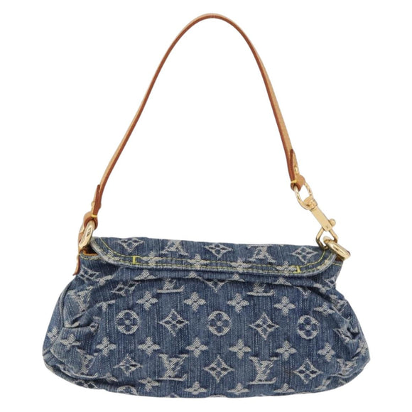 LOUIS VUITTON Monogram Denim Mini Preity Shoulder Bag Blue M95050 Auth 195235SAM