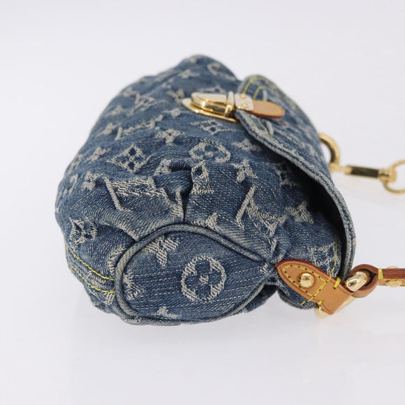 LOUIS VUITTON Monogram Denim Mini Preity Shoulder Bag Blue M95050 Auth 195235SAM