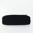 FENDI Chain Shoulder Bag Velor Black Auth 195236A-5