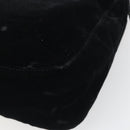 FENDI Chain Shoulder Bag Velor Black Auth 195236A-16