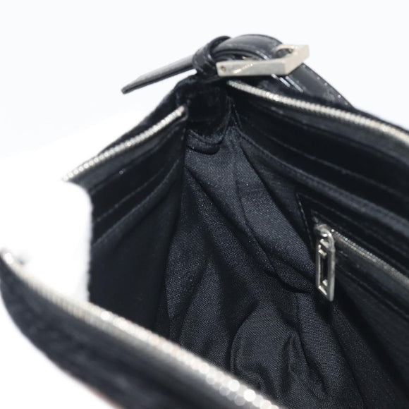 FENDI Chain Shoulder Bag Velor Black Auth 195236A