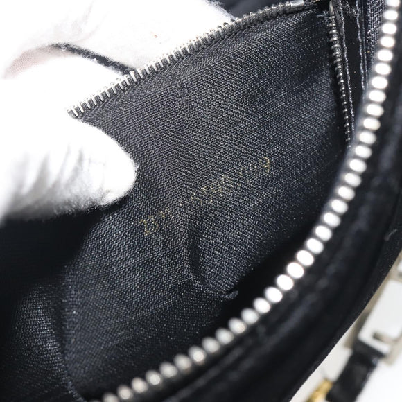FENDI Chain Shoulder Bag Velor Black Auth 195236A