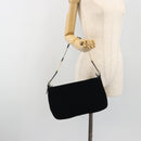 FENDI Chain Shoulder Bag Velor Black Auth 195236A-24