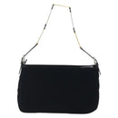 FENDI Chain Shoulder Bag Velor Black Auth 195236A-2