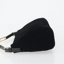 FENDI Chain Shoulder Bag Velor Black Auth 195236A-4