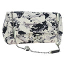 CHANEL Matelasse 25 Airline Shoulder Bag Canvas White Silver CC Auth 195237SAM-1