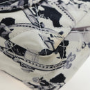 CHANEL Matelasse 25 Airline Shoulder Bag Canvas White Silver CC Auth 195237SAM-13
