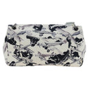 CHANEL Matelasse 25 Airline Shoulder Bag Canvas White Silver CC Auth 195237SAM-3