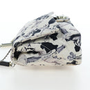 CHANEL Matelasse 25 Airline Shoulder Bag Canvas White Silver CC Auth 195237SAM-4