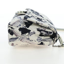 CHANEL Matelasse 25 Airline Shoulder Bag Canvas White Silver CC Auth 195237SAM-5