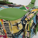 PRADA Hand Bag Nylon Green Silver Auth 195238A-9