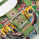 PRADA Hand Bag Nylon Green Silver Auth 195238A-17