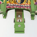 PRADA Hand Bag Nylon Green Silver Auth 195238A-10