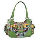 PRADA Hand Bag Nylon Green Silver Auth 195238A-13