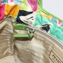 PRADA Hand Bag Nylon Green Silver Auth 195238A-21