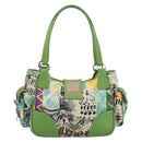 PRADA Hand Bag Nylon Green Silver Auth 195238A-2