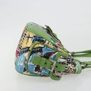 PRADA Hand Bag Nylon Green Silver Auth 195238A-3