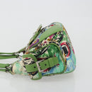 PRADA Hand Bag Nylon Green Silver Auth 195238A-4