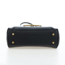 VALENTINO Rock Studs Hand Bag Leather 2way Black Gold Auth 195239M-5