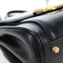 VALENTINO Rock Studs Hand Bag Leather 2way Black Gold Auth 195239M-9