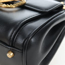 VALENTINO Rock Studs Hand Bag Leather 2way Black Gold Auth 195239M-16