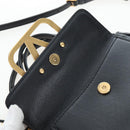VALENTINO Rock Studs Hand Bag Leather 2way Black Gold Auth 195239M-20