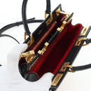 VALENTINO Rock Studs Hand Bag Leather 2way Black Gold Auth 195239M-10