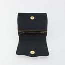 CHANEL Chain Shoulder Bag Satin Black Gold Tone CC Auth 195241V-9