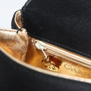 CHANEL Chain Shoulder Bag Satin Black Gold Tone CC Auth 195241V-21