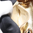 CHANEL Chain Shoulder Bag Satin Black Gold Tone CC Auth 195241V-22